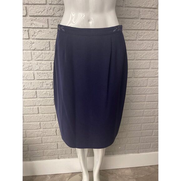 Kasper ASL Women Double Breasted Embroidered Skirt & Jacket 2 Pcs Suit Set Size - Picture 5 of 12